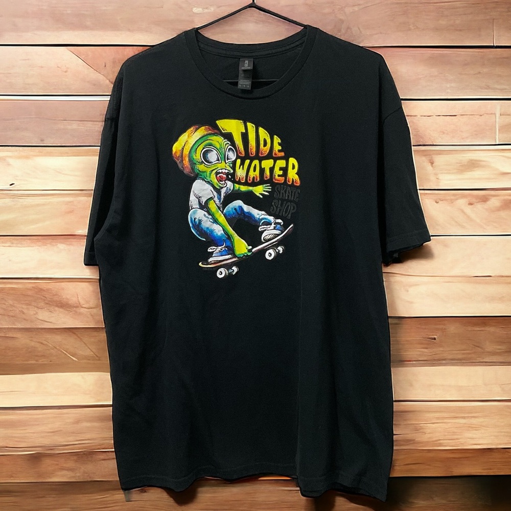 “Tide Water” Colorful Skateboard Graphic 100% Cotton Soft Style T-Shirt!